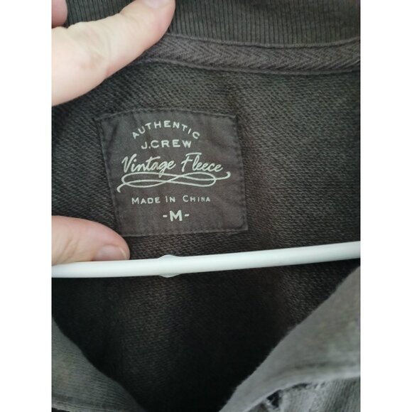 J Crew Mens M Chocolate Brown Vintage Fleece Pullover Sweatshirt Rugged Prep - Picture 4 of 6